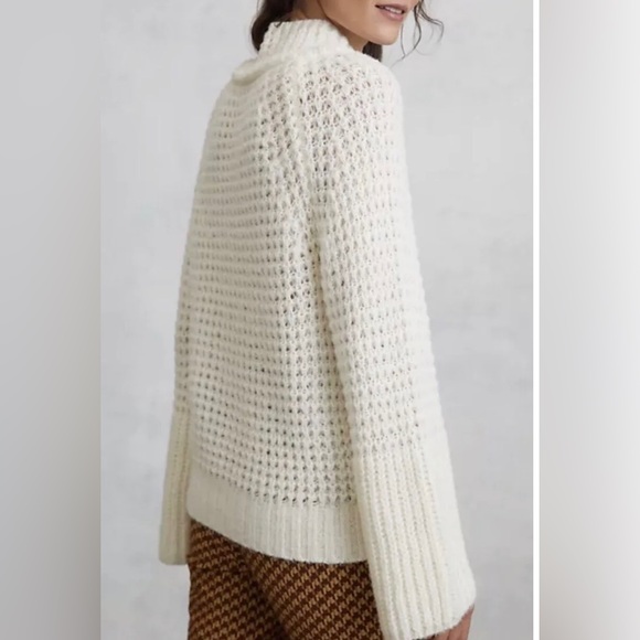 ANTHROPOLOGIE MAEVE Dionne bell sleeve sweater ivory size small - Picture 3 of 11